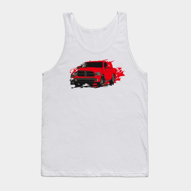 Red Dodge RAM pickup truck Tank Top by mfz